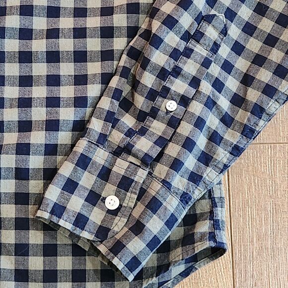 J.Crew Slim Untucked Green Gingham Long Sleeve Button-up Small Normcore Cottage - Picture 5 of 8